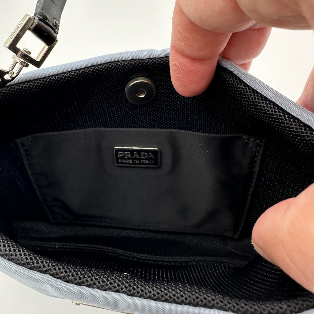 Prada Baby Blue Mini Nylon Pochette Shoulder Bag - Picture 10 of 11